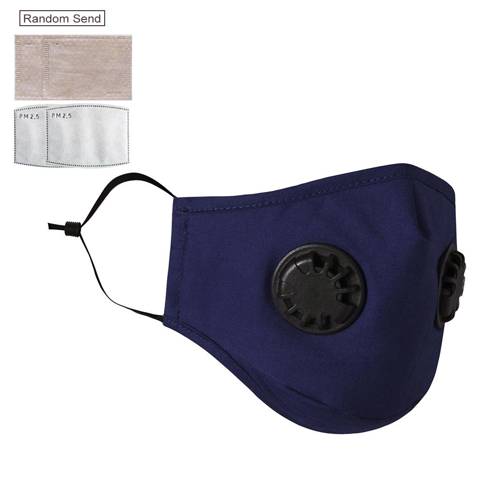 Bandana antipolvere con filtro antipolvere riutilizzabile a doppia valvola bandana protezione solare copertura facciale per equitazione corsa viso moda Bandana: Sky Blue