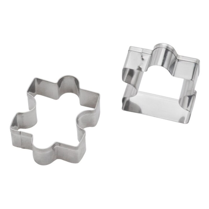 4pcs Cookie Cutter Set Different Jigsaw Puzzle Shapes Stainless Steel Baking Tool Biscuit Moulds Unique Easy Kitchen Tools