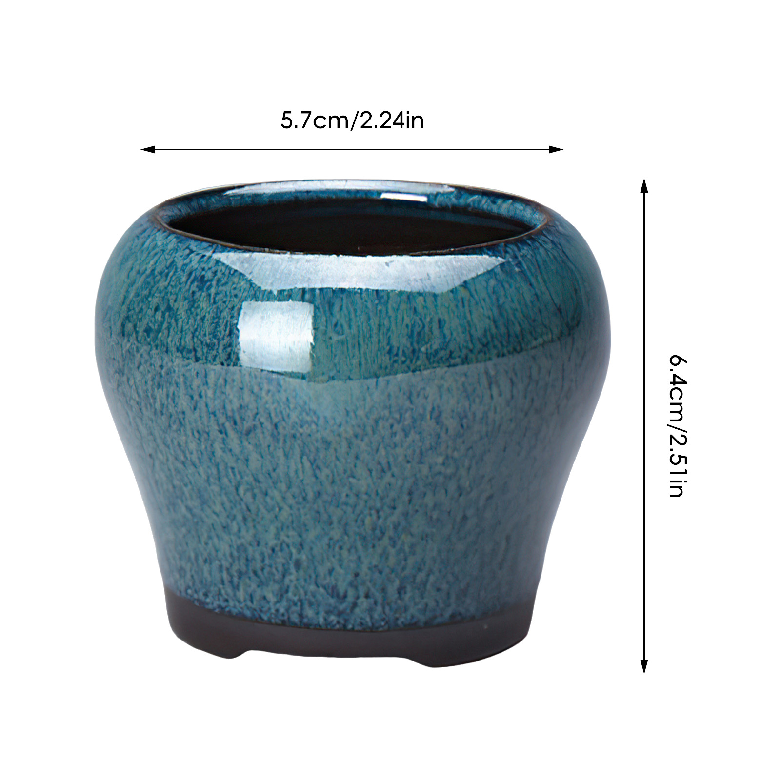Pot de fleur succulente en céramique, Pots de bonsaï en poterie de Style chinois avec trou de vidange, pierre de grès violette pour décoration de bureau et de maison: Gris clair