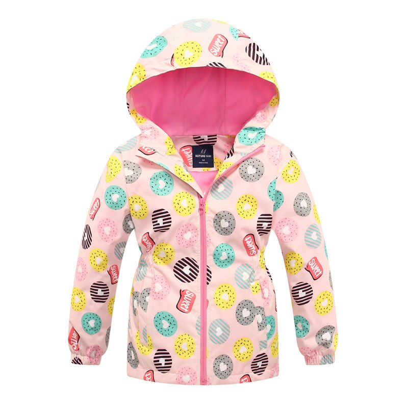 Forårsjakke til piger børneblomst fleecetøj pigefrakke vindjakke overtøj børn polar fleece vindtæt 3-12t: Elfenben
