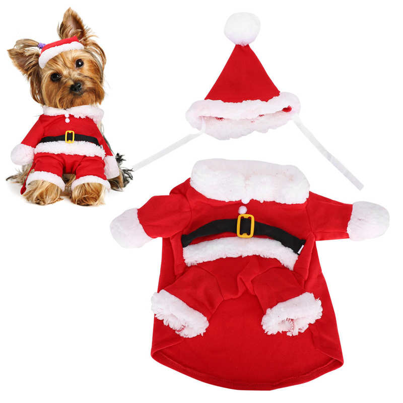 Topincn Universal Pet Hond Kat Kerstman Stijl Katoen Comfortabele Kleding Kleding Met Hoed Winter Kerst Kleding Voor Huisdieren