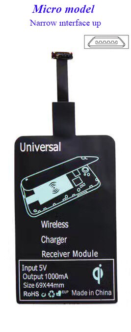 Qi Drahtlose aufladen Empfänger Ladung für iphone 7 6 6S Mikro USB Typ C Drahtlose Ladung Anschluss für Huawei Samsung: Pro Mikro eng hoch