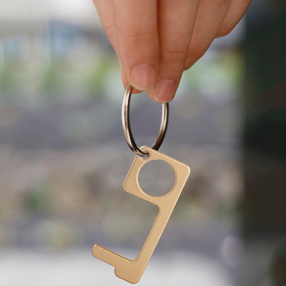 Antimicrobial Alloy EDC Door Opener Portable Press Elevator Tool Door Handle Key