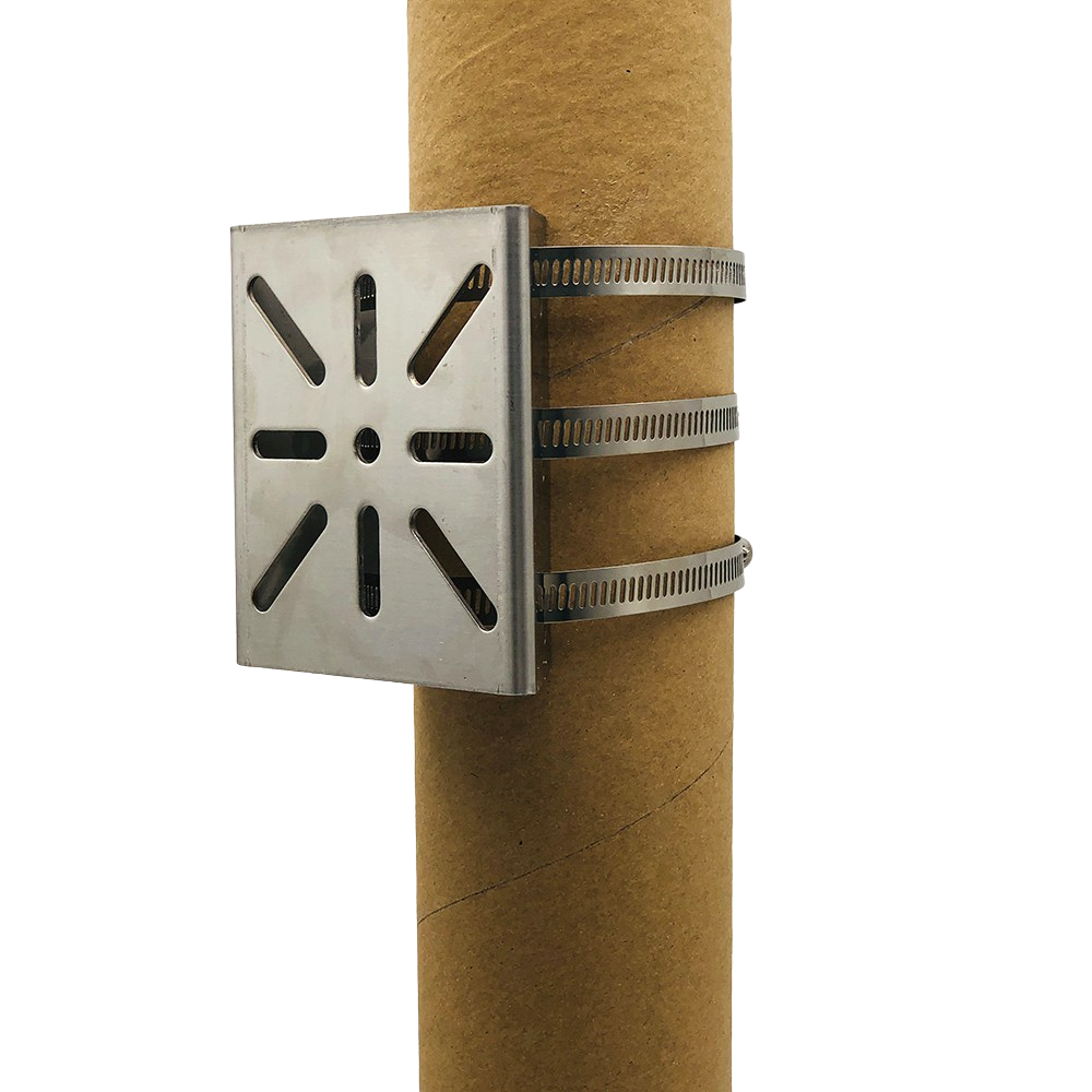 Upright Post Pillar CCTV Camera Bracket Stainless Steel Anti-Rust Pole Mount Vertical Holder Base with Hoops