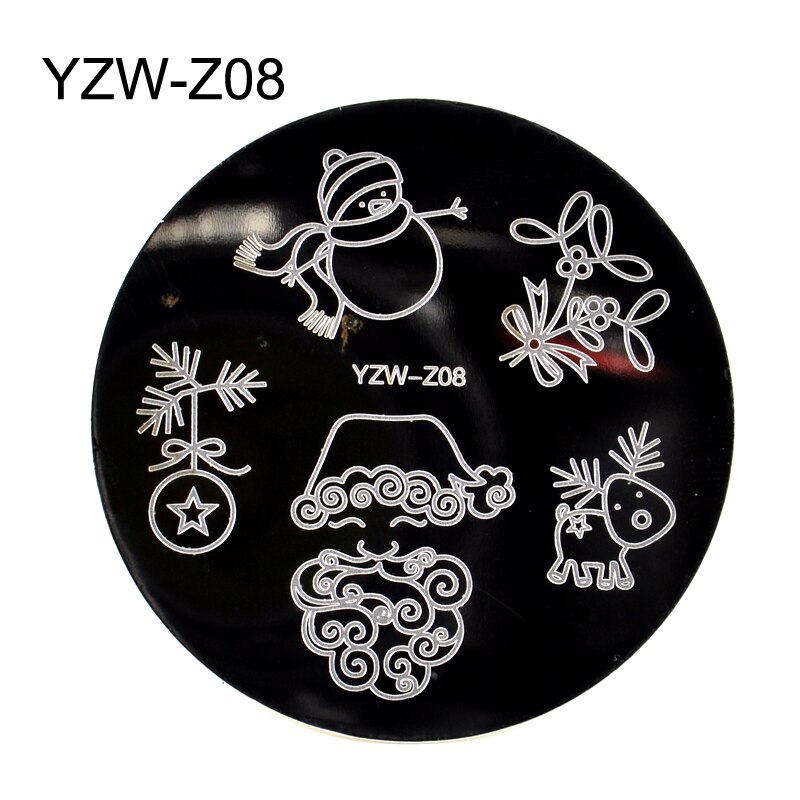 Weihnachten Nagel Kunst Druck Stanzen Vorlagen Edelstahl Schneeflocke Bilder Druck Platten Geometrische Stempel Schablone: YZW-Z08