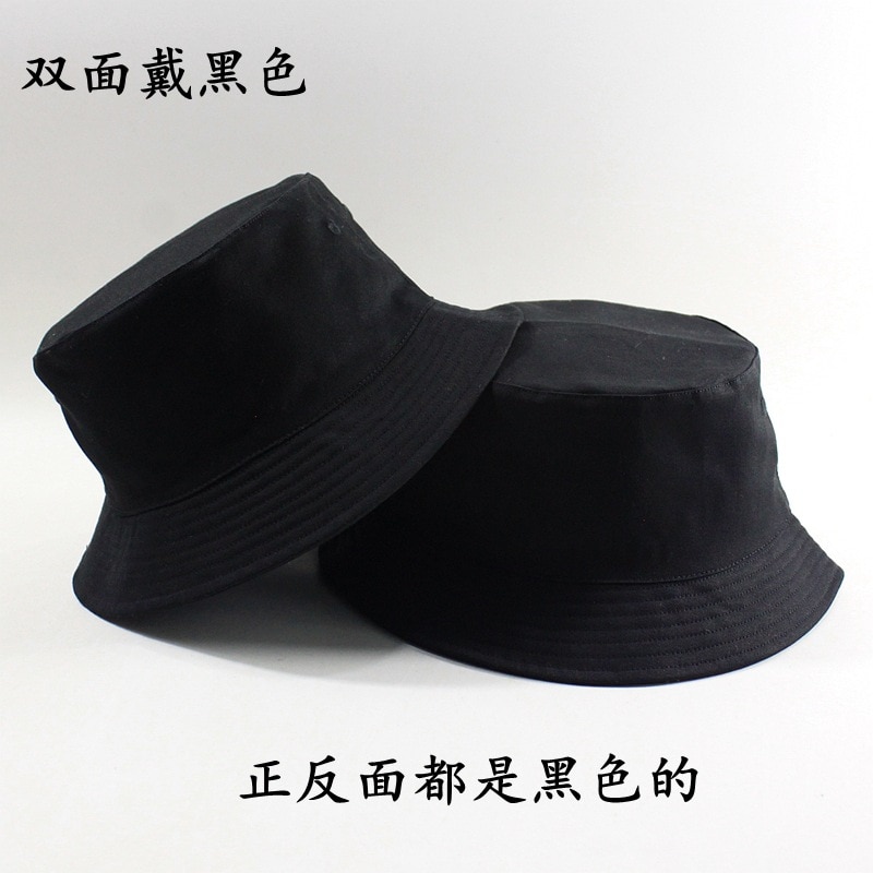 Große größe angeln hüte großen kopf mann sommer sonnenhut zwei seiten tragen Panama kappen Plus größen eimer hüte 57 -59cm 60-62cm 63-64cm: Schwarz Schwarz / 63 zu 64cm