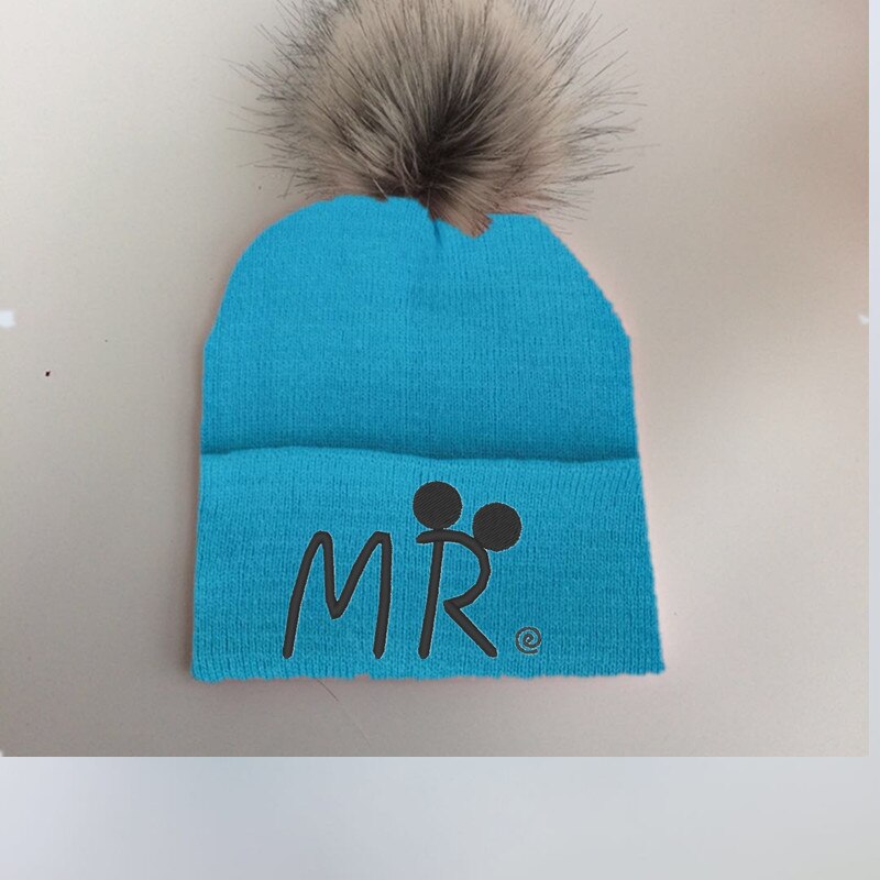 Lente Winter Peuter Baby Kids Kinderen Baby Kleurrijke Wasbeer Faux Fur Pom Pom Hat Cap Beanie Voor Meisjes En Jongens pom Beanie: mr-6