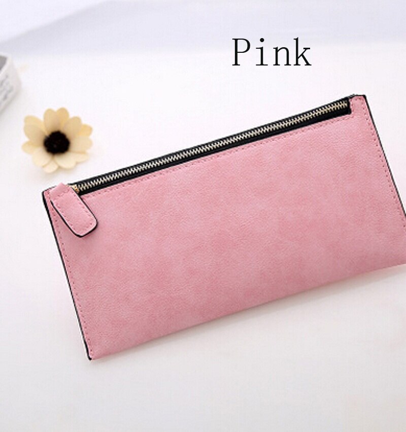 Women Purse Wallet Vintage Card Phone Storage Bag Long PU Leather Wallets Zipper Handbag NIN668