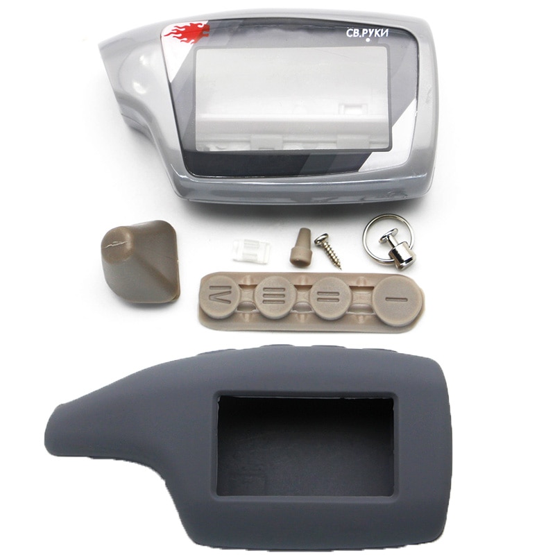 M5 Case Sleutelhanger + Siliconen Casefor Russische Scher-Khan Magicar 5 2-Weg Auto Alarm LCD Afstandsbediening /Scher Khan M5 M902F Sleutelhanger