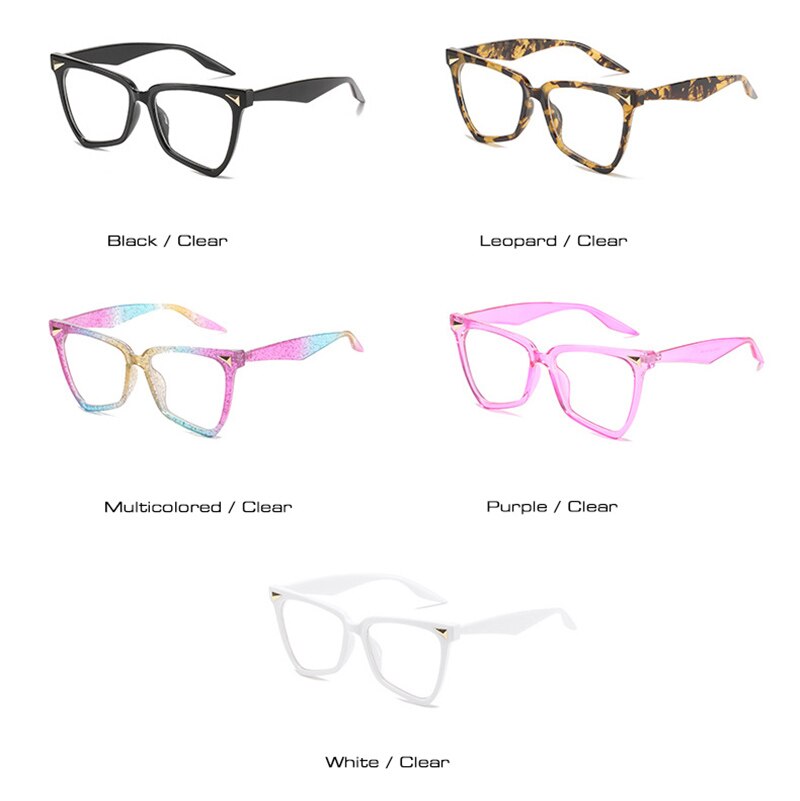 Então & ei moda olho de gato irregular mulher anti-blu-ray eyewear vintage rebite decoração lente clara óculos armação de computador