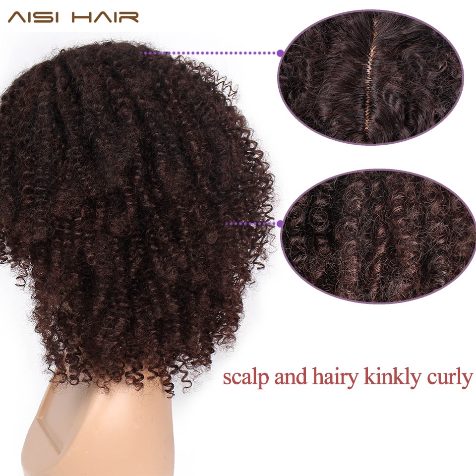 14 tommer kort afro paryk brun syntetisk kinky krøllede parykker til kvinder 10 farver ombre fluffy afrikansk amerikansk naturlig sort hår