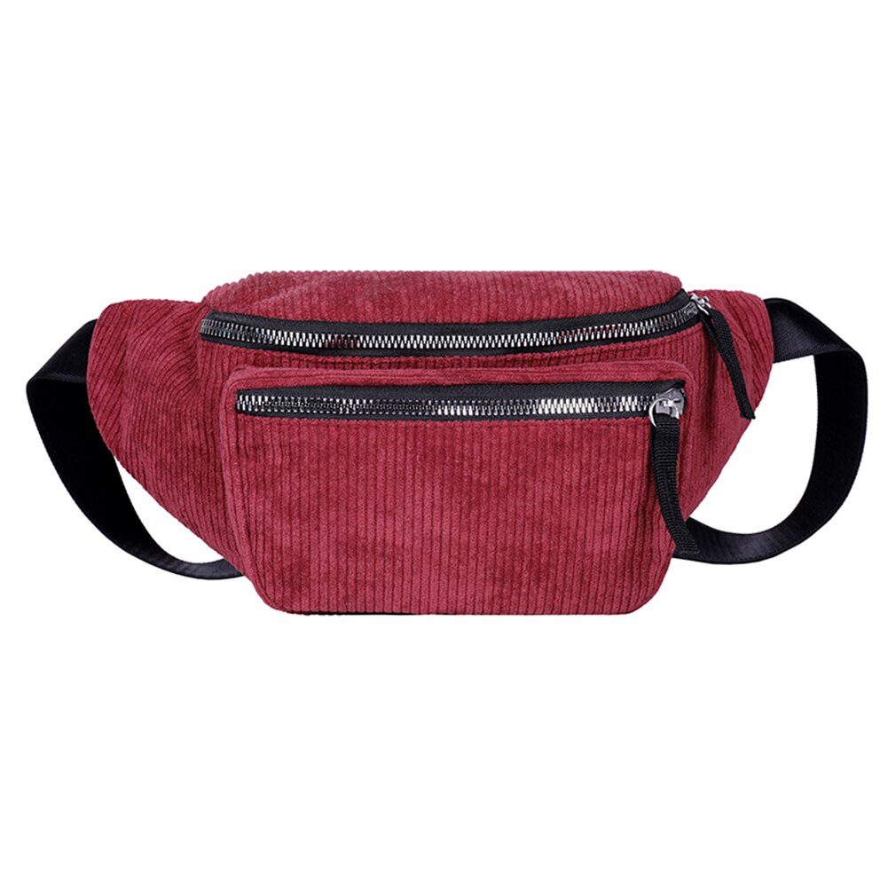 Bolsa feminina veludo, bolsa de cintura feminina nova com lona sacos de sacos: Red