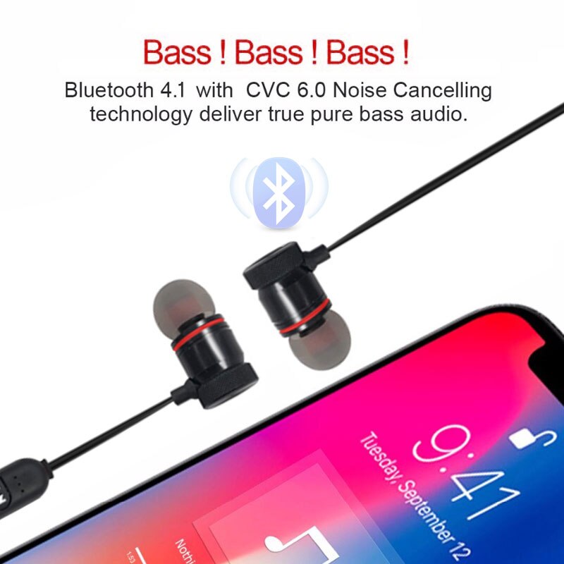 5.0 Bluetooth Wireless headphones Bass HIFI Headset Neckband Sport Stereo In-Ear With Microphone Headphones for all smartphone