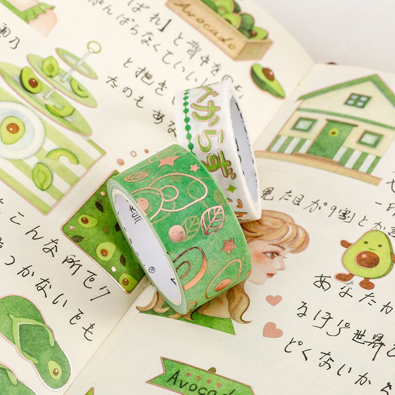 Avocado Meisjes Serie Collage Washi Tape Plakband Diy Scrapbooking Sticker Label Masking Ambachtelijke Tape