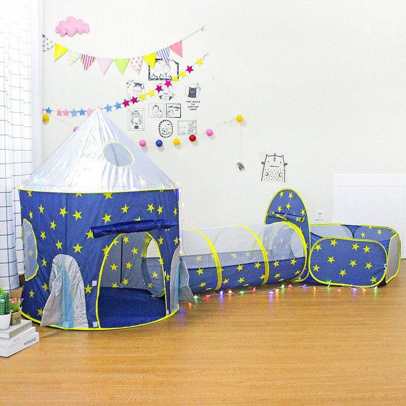 Kinderen 3 In 1 Tent Ruimteschip Tent Yurt Tent Spel Huis Speeltent Ballenbad Opvouwbare Game Tent