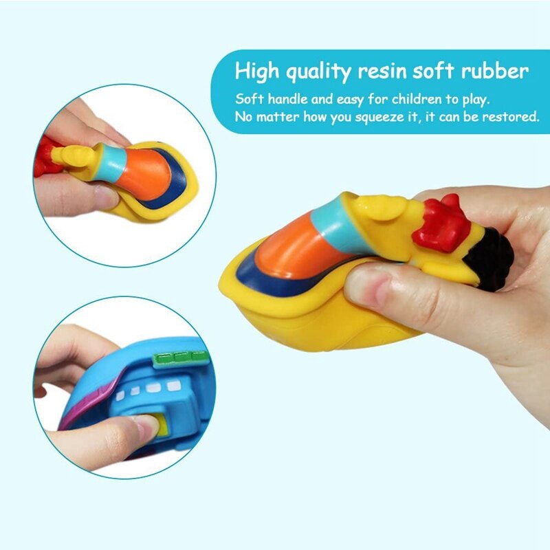 6Pc Bath Toys Floating Bath Boat Toys Baby Soft Bath Time Toys Bathtub Pool Water Toys and Soft Bath Toys for Toddlers