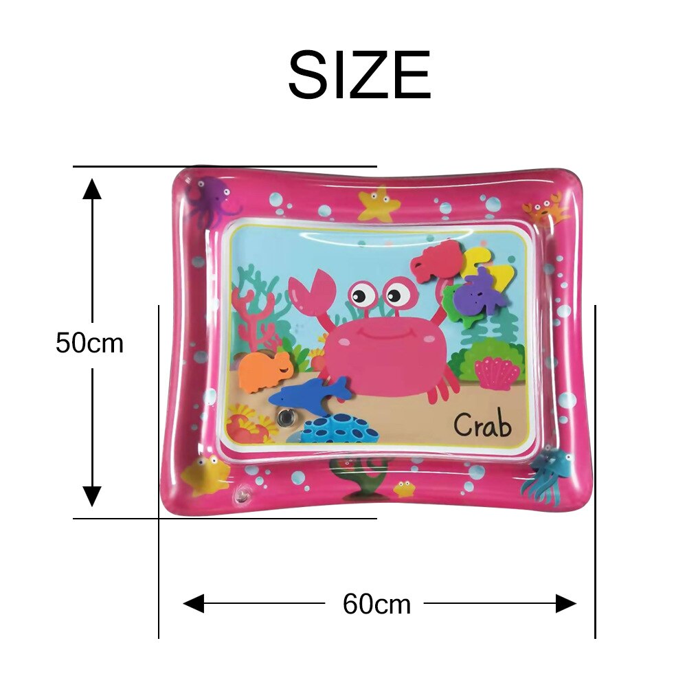 Baby's en kinderen waterspeelmat, opblaasbaar baby speelmat voor op de buik, peuterspeelzaal, leuk activiteitencentrum: F