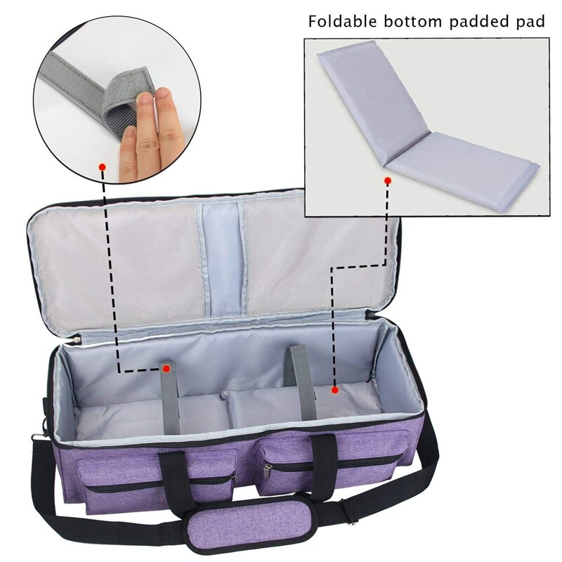 Carrying Bag Compatible with Cricut Explore Air 2, Storage Tote Bag Compatible with Silhouette Cameo 3 and Supplies Purple