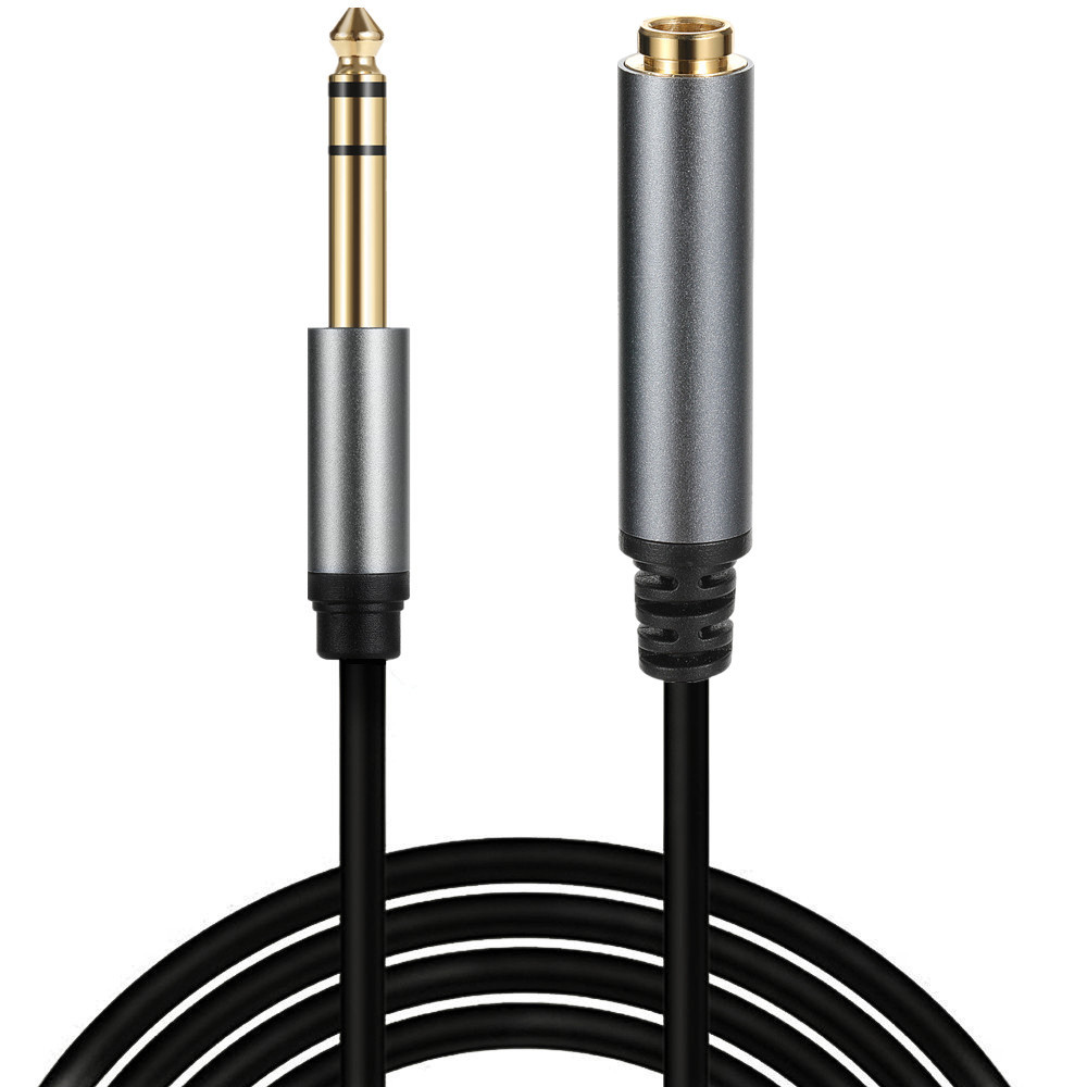 1/4 TS Mono estéreo 6,35mm Cable de extensión macho a hembra TS 6,35 macho hembra alargar Cable de línea de extensión 6,35 MF línea adaptadora: Rojo / 5 m