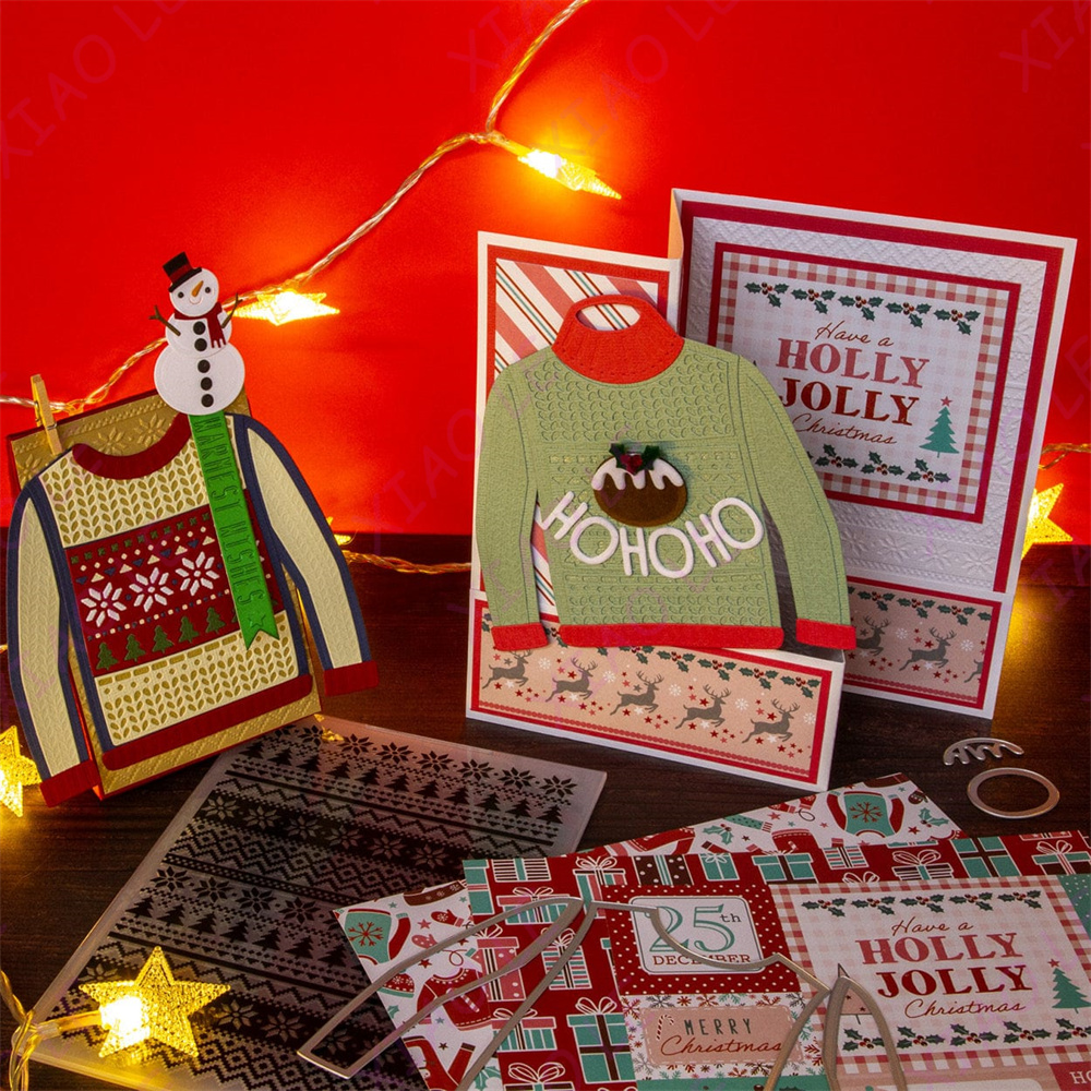 Juego de troqueles de bolsa de de Navidad Jolly Jingles, troqueles de corte artesanales de Metal, papel para álbum de recortes, decoración de diario, tarjeta en relieve hecha a mano