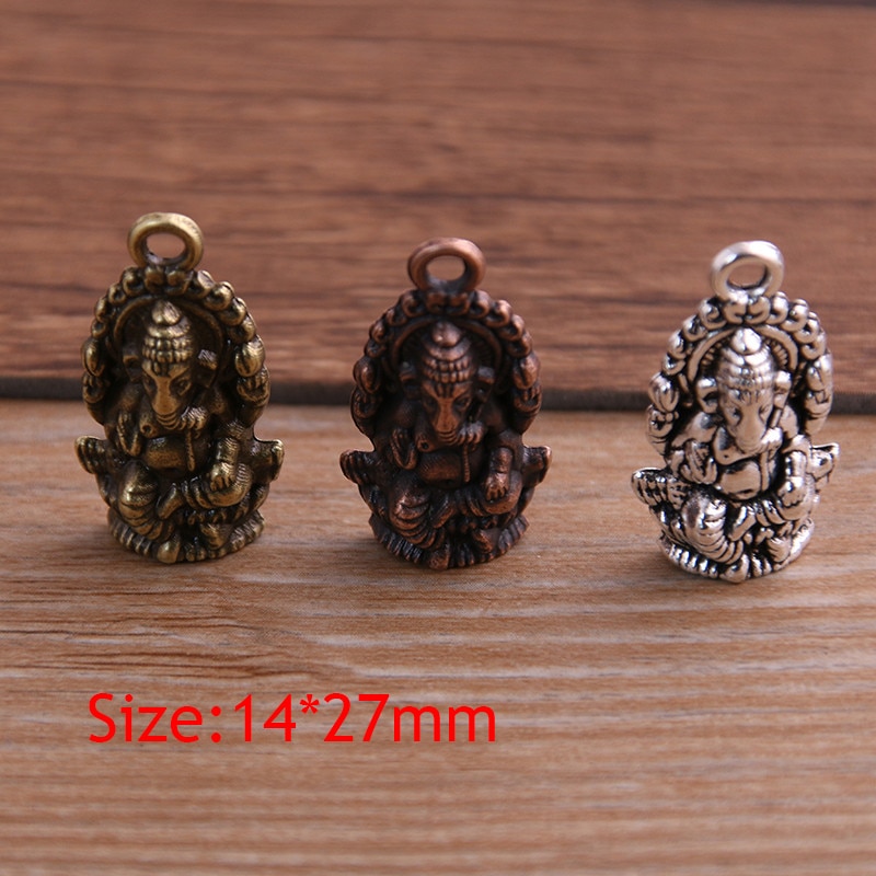 10PCS 14*27mm Elephant Buddha Pendant Three Color DIY Retro Jewelry Bracelet Necklace Charms Pendant