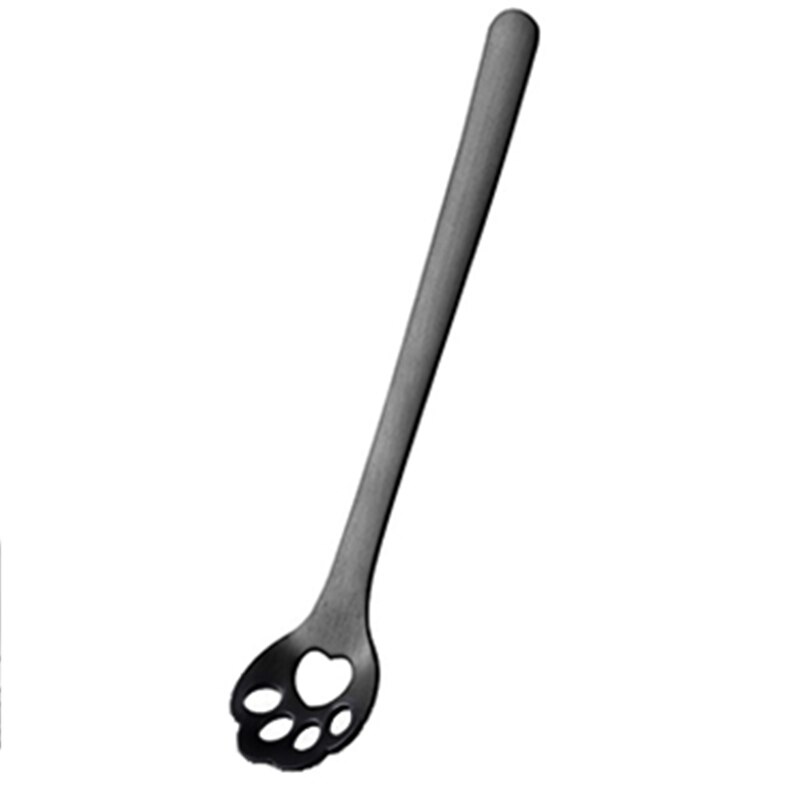 Cuillère à café chat mignon en acier inoxydable 304, cuillère à café chat à Long manche, couverts, , accessoires pour le café, 1 pièce: F