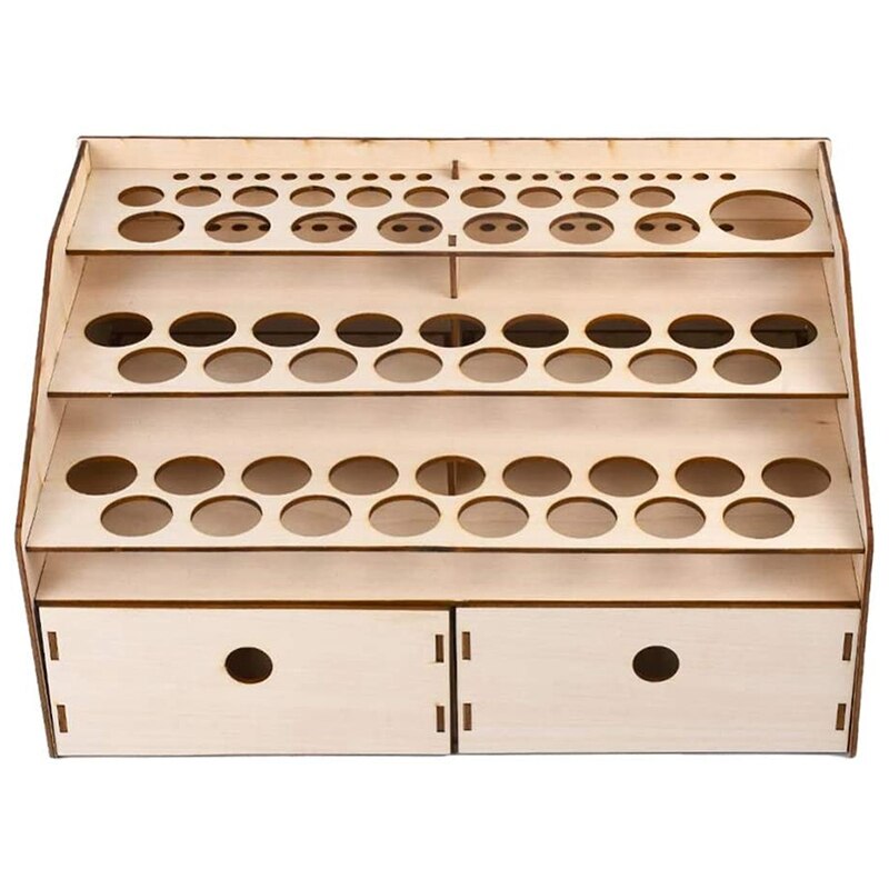 Wooden Paint Rack Stand Pigment Ink Bottle Paint Tool Storage with Cabinet Holder Organizer: Default Title