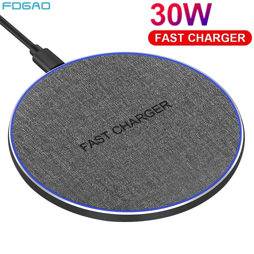FDGAO 30W Fast Wireless Charger For Samsung Galaxy S21 S20 S10 Qi Induction Charging Pad for iPhone 13 12 11 Pro XS Max XR X 8