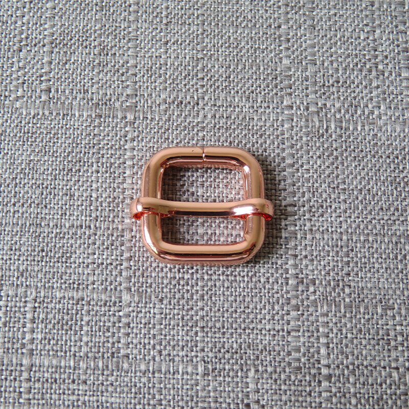 1 pièces 15mm métal ajusteur curseur matériel pour sac à dos sac à main chat chien collier couture accessoires sac à main sangles boucle de ceinture: Rose Gold