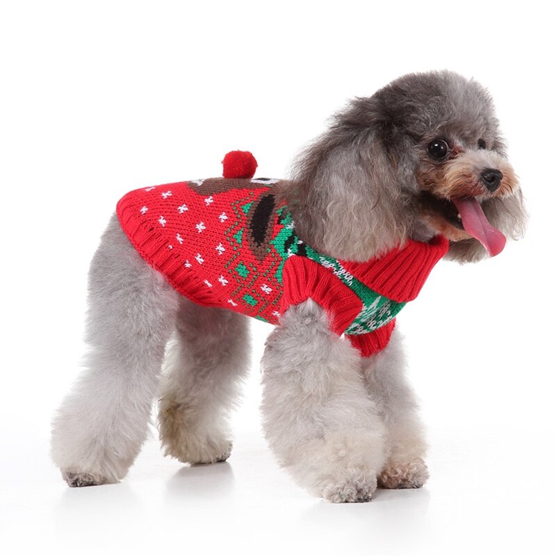 Kerstserie hondentrui wollen jassen chihuahua kerstman warme gebreide kleding puppy winteroutfits voor kleine en middelgrote huisdieren