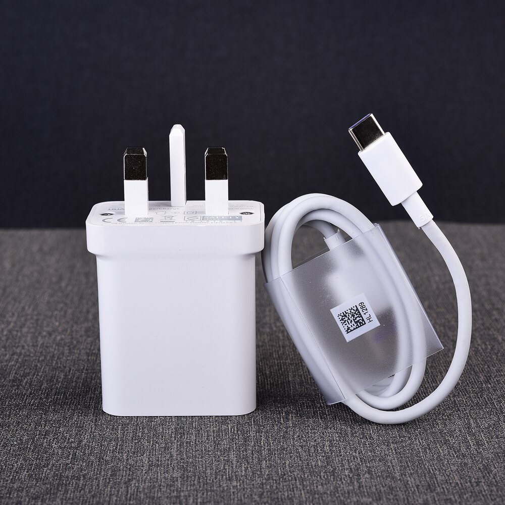 Originele huawei 5v/4.5a supercharger adapter 5a type c usb kabel voor  p9 p10 plus  p20 p30 p40 pro mate 9 10 20 30 pro honor 10: Uk set geen doos