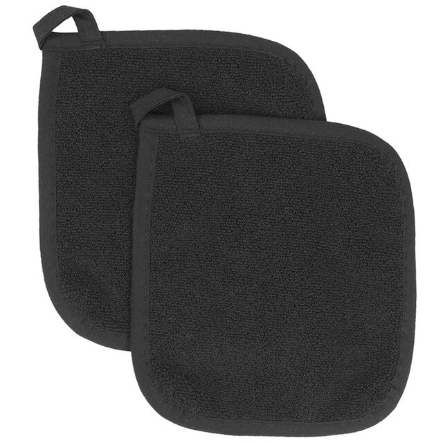 Heat Resistant Towel Pot Holders Cotton Potholder Pot Holder Pads Baking pot For Cooking And Baking Item Kitchen Accessories: A Black