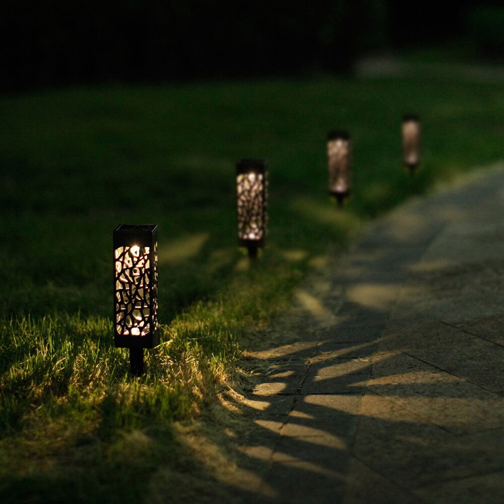 LED Solar Fire Light Waterproof Garden Decoration Landscape Lawn Light Path Lighting Outdoor Hollow Lighting