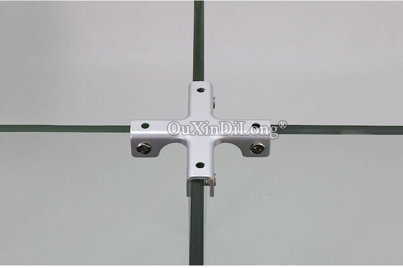 4PCS Aluminum Alloy Glass/Acrylic Showcase Clips/Connector,for Glass/Acrylic,without Drilling,Aquarium DIY Connector Clamp GF341