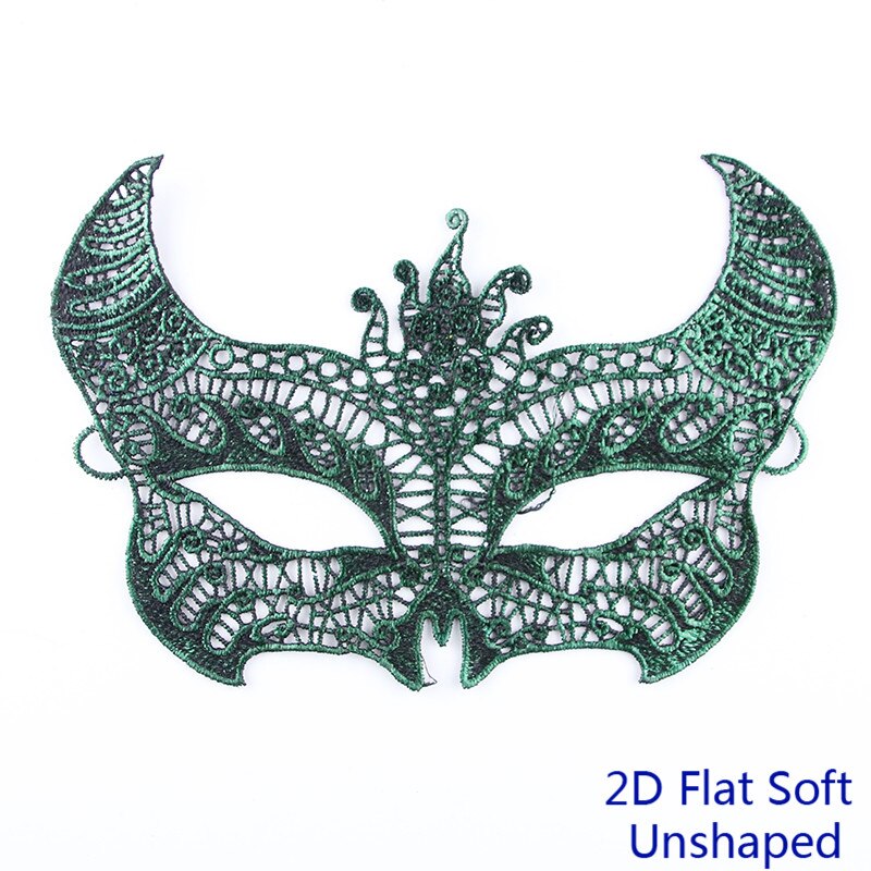 Tête de taureau ajourée pour dames, masque Sexy en dentelle pour carnaval Halloween, demi-visage, masques de fête #30: TG-2D