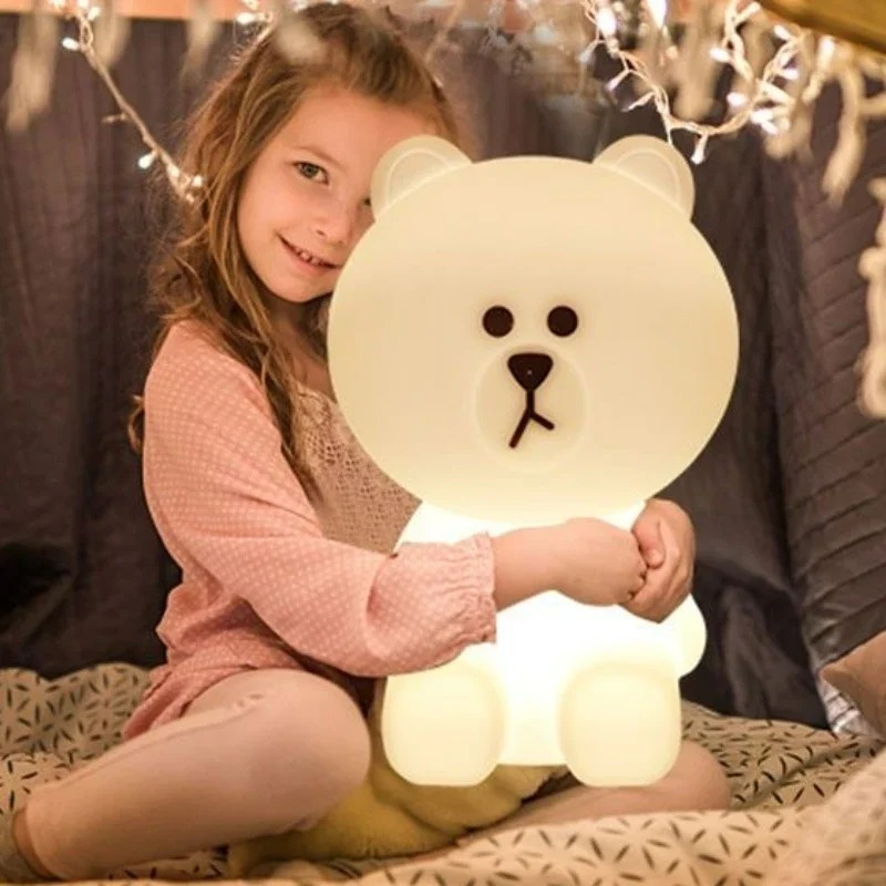 Lampe de bureau LED mignonne, éclairage ours lapin, lumière d'ambiance, dessin animé mignon, pour enfants, lampe de chevet de chambre à coucher, lampadaire de salon