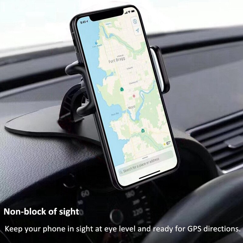 Soporte de teléfono para automóvil soporte de teléfono celular de rotación de 360 grados adecuado para teléfonos inteligentes de 4 a 6,5 pulgadas, soporte de montaje de tablero Hud para automóvil de 360 °