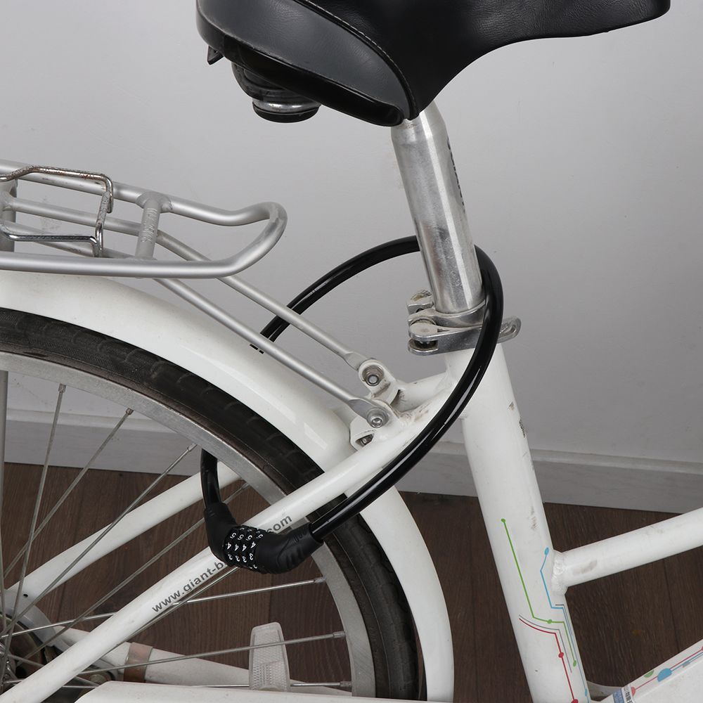 Bicycle Steel Cycle Security Cable Chain Bike Lock Padlock Combination Number 4 Digit Password
