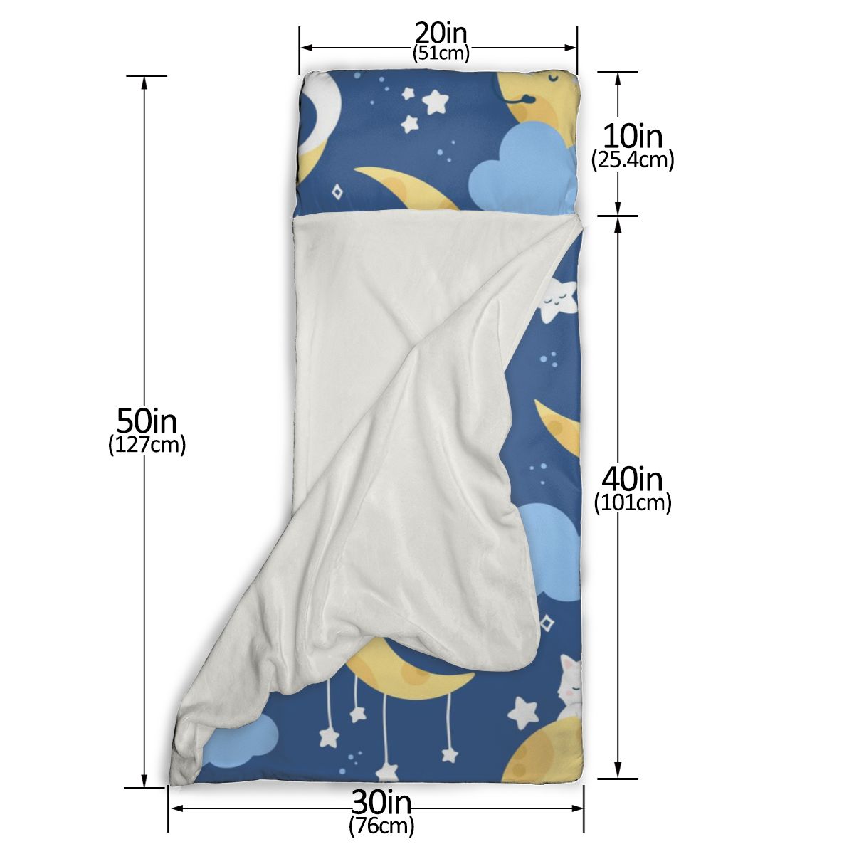 White Cat Sleeping On Starry Night Sky Nap Mat with Pillow for Toddler Boys and Girls Ideal for Daycare and Preschool