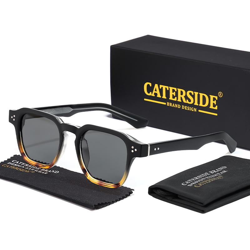 Caterside clássico quadrado óculos de sol masculino núcleo inserção templo marca luxo óculos de sol feminino viagem praia festa festival presentes: CINZA