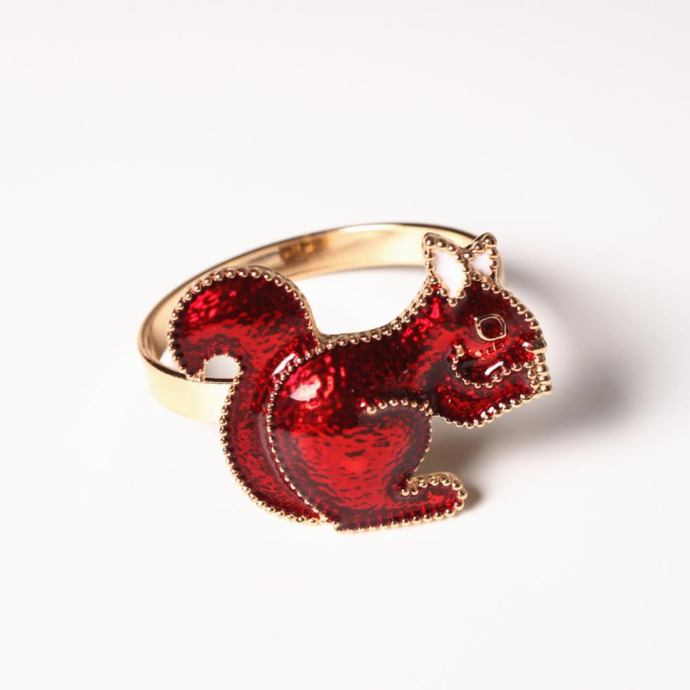 10/PCS red squirrel napkin button, hotel metal nap – Grandado