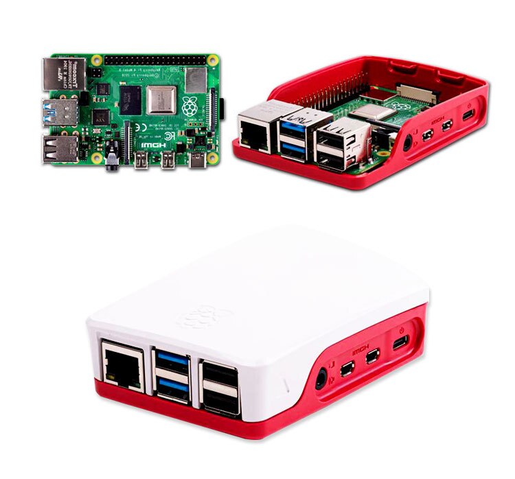 Milieuvriendelijk Abs Shell Rood En Wit Outer Case Cover Voor Raspberry Pi 4