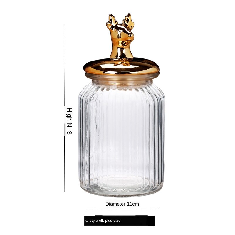Réservoir de stockage scellé plaqué or de style européen, pot de lait en poudre pour bébé, matériau en verre, caddie à thé, café, boîte de rangement, ZL866: Colour 17