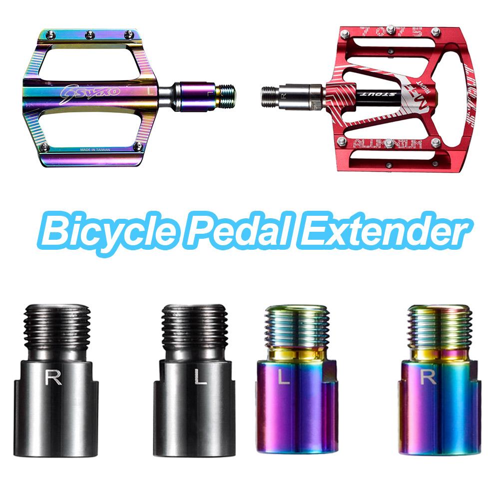 Un par de extensores de Pedal de bicicleta de titanio de acero MTB, espaciadores de Pedal de bicicleta, espaciadores de adaptadores de Pedal de 9/16 pulgadas para bicicleta de carretera de montaña
