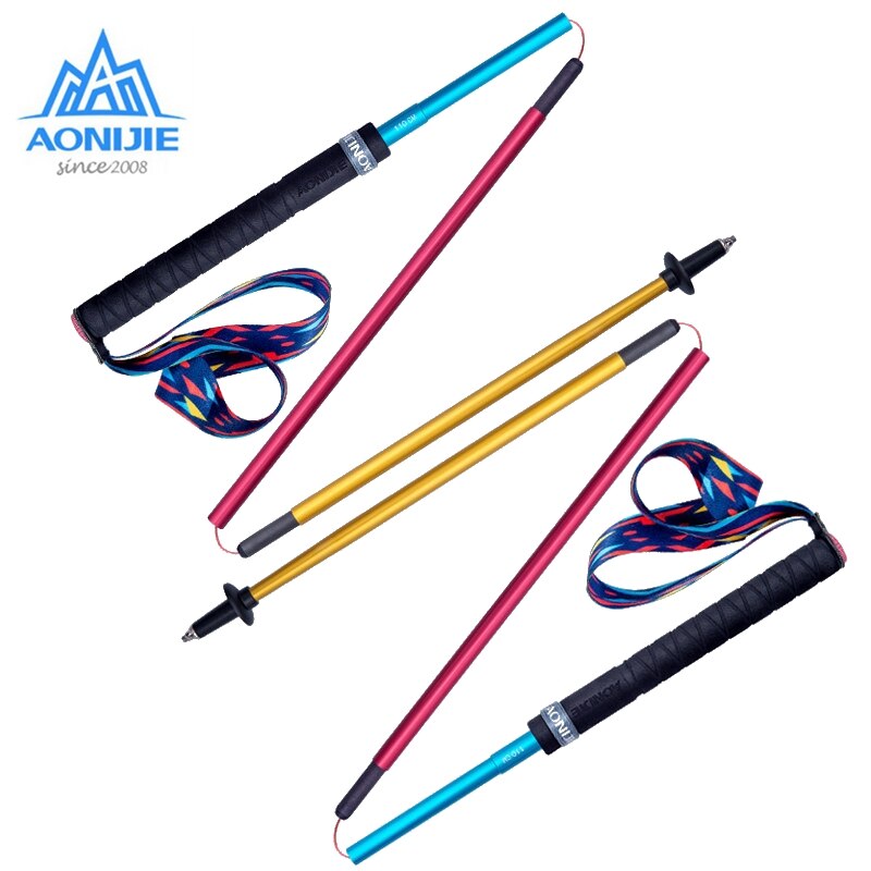 Aonijie 2Pcs Carbon Wandelstokken Ultralight Trekking Polen Vouwen Quick Lock Wandelen Canes Voor Outdoor Trailing Running