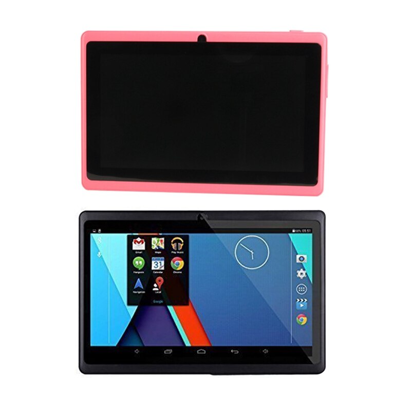 2 Pcs 7 Inch Kids Tablet Android Quad Core Dual Camera WiFi Education Game for Boys Girls, Pink & Black: Default Title