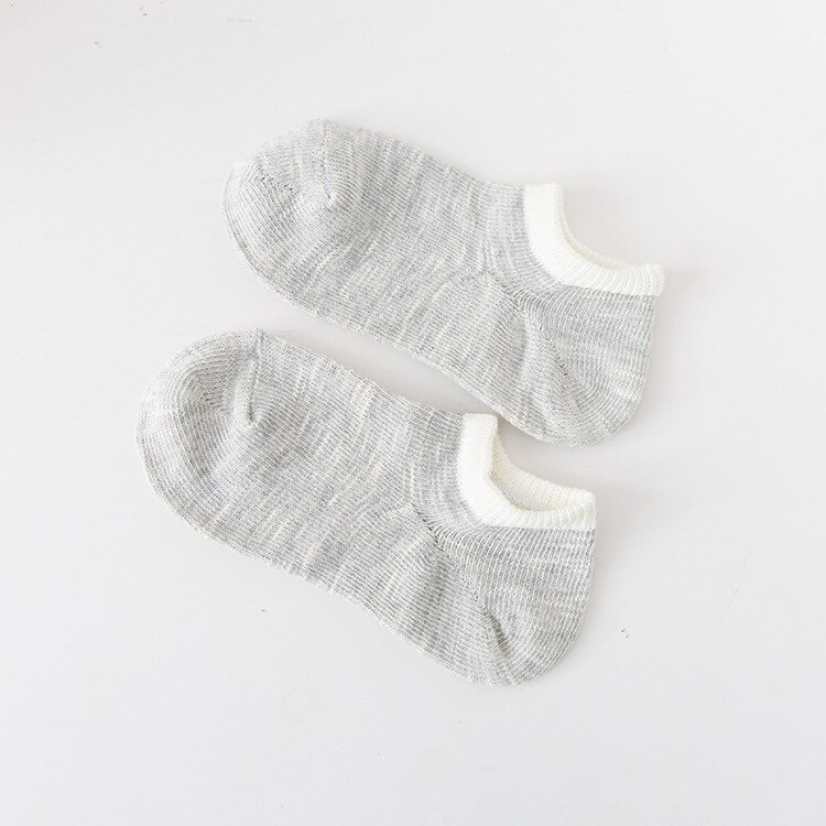 5 Paia Calzini Invisibili - Misto Cotone - Antiscivolo - Traspirante - Taglia Donna 36-39: Grigio