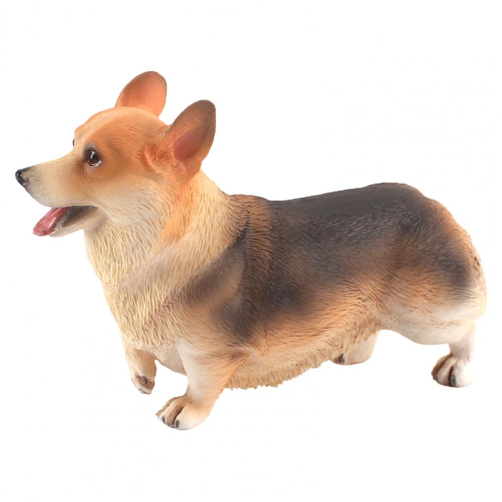 Corgi-skulptur, simuliert stilvolles, ideales, verschleißfestes hunde-corgi-modell