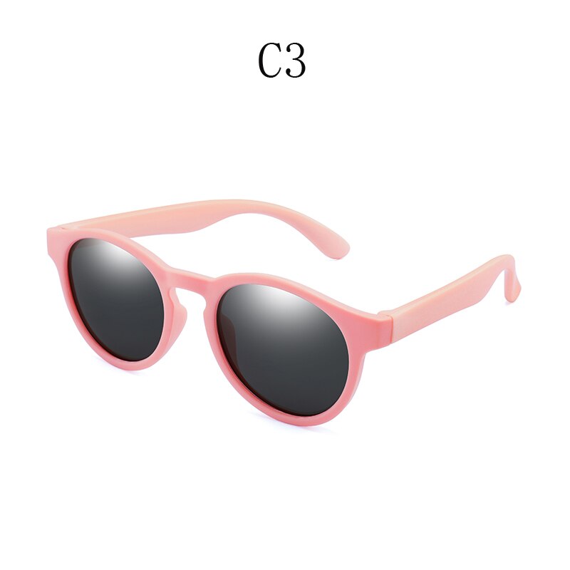 Gafas de sol polarizadas de goma niños TR90 niños niñas espejo Polaroid gafas de sol gafas de seguridad de silicona para niños bebé UV400: KPR07-C3