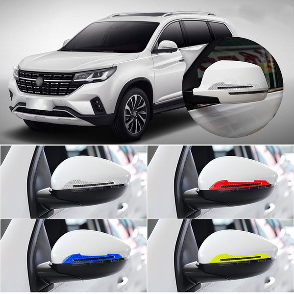 Pegatinas reflectantes para coche, cinta de advertencia para evitar colisiones, pegatina protectora sin huellas, espejo retrovisor